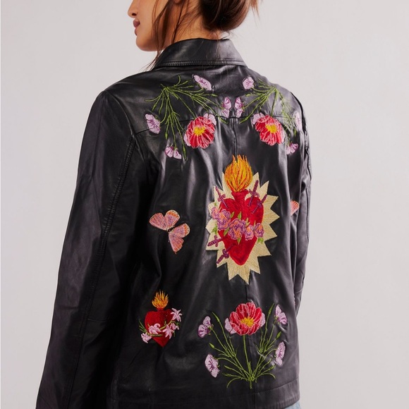 Free People Juliet Leather Jacket Size Large - Picture 4 of 10